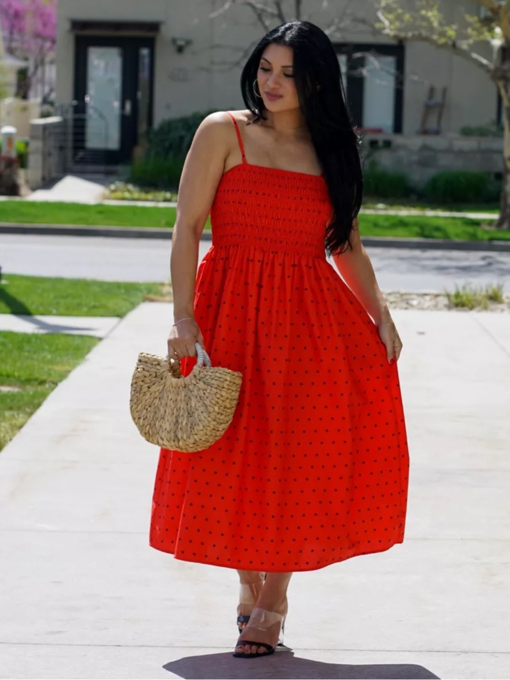 A New Day Women's Smock Top Dress Women’s Polka Dot